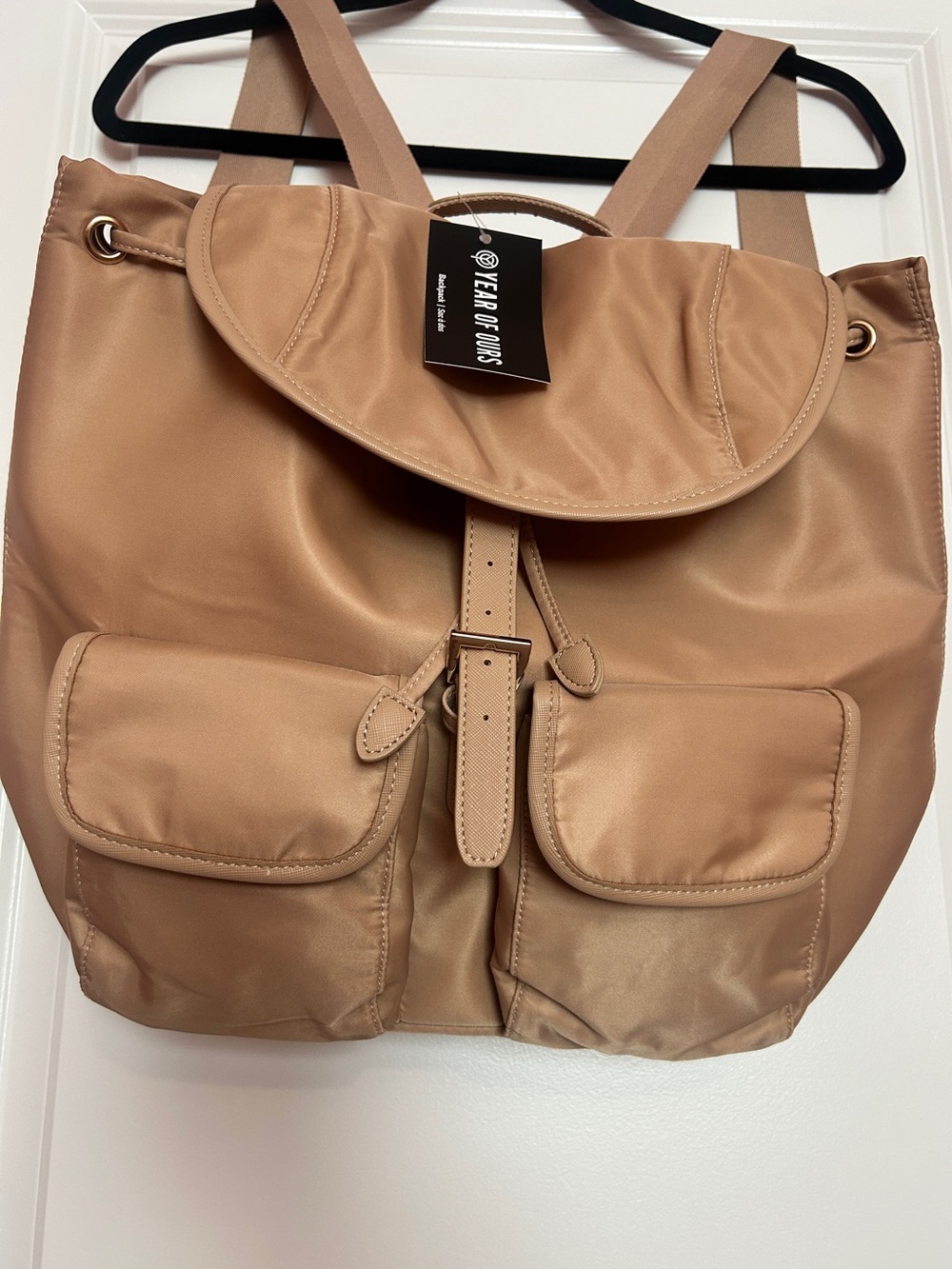 Year of Ours Taupe Nylon Backpack Tote